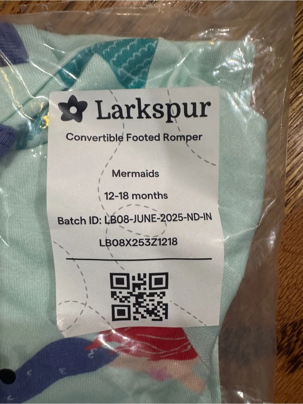 Larkspur Girls' Mint Mermaid Footed Romper Pajamas
